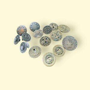 Vintage Brass Copper Buttons Rare 15